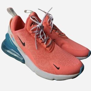 Nike Air Max 270 Lava Glow Neon Pink White Ocean Blue Fitness Women's Size 8